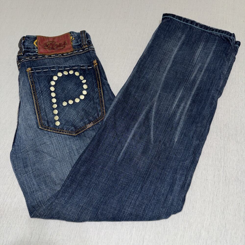 Parish Jeans Men's 32x32 Straight Leg Baggy Hip hop Metal Studs Button Fly 90s